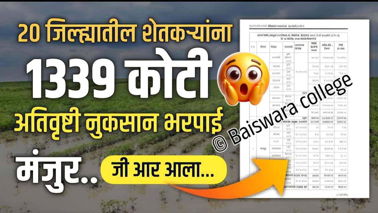 २० जिल्ह्यांत १,३३९ कोटींची मदत बँक खात्यावर जमा; येथे चेक करा Crop Insurance List