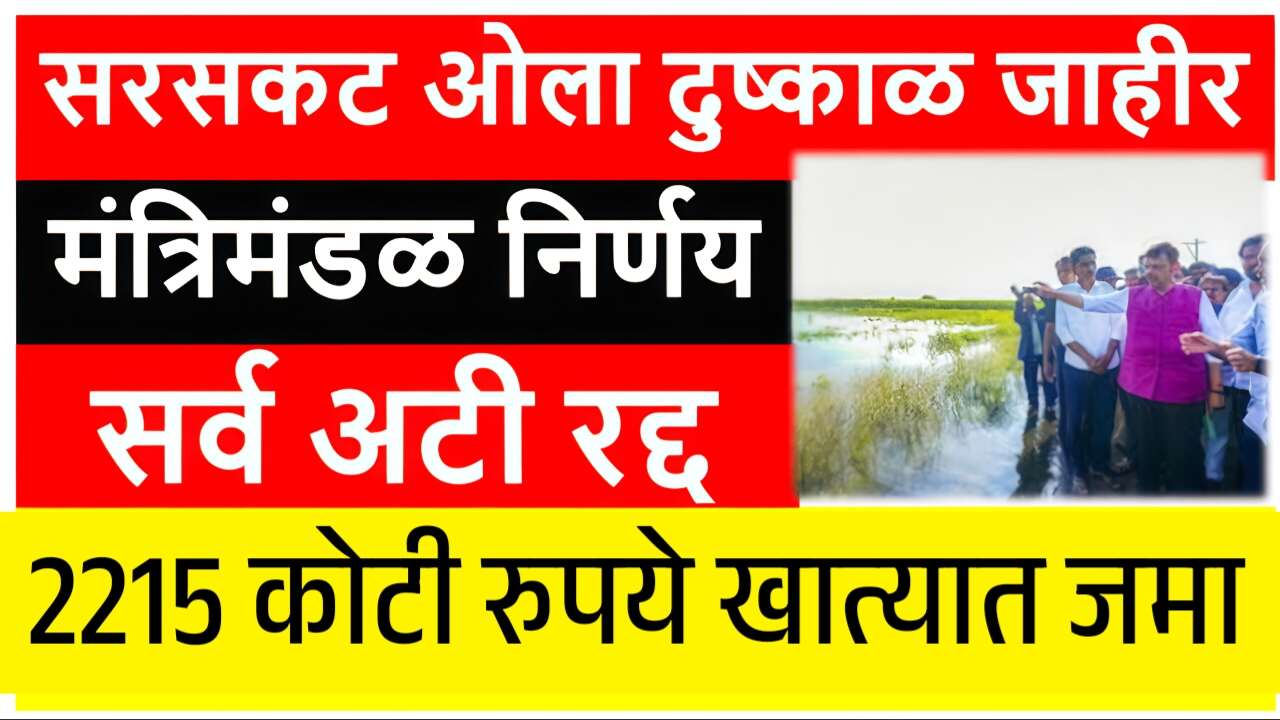 आज मंत्रिमंडळात ‘ओला दुष्काळ’ जाहीर, e-KYC अट? दिवाळीपूर्वी २२१५ कोटींची मदत बँक खात्यावर जमा होणार Crop Insurance